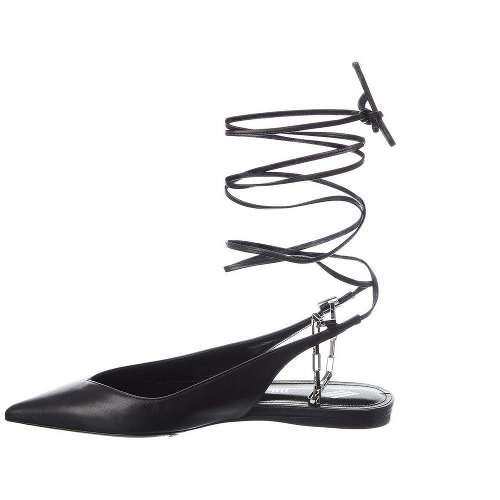 The Attico Wrap Around Leather Ballet Flat - Picture 2 of 5